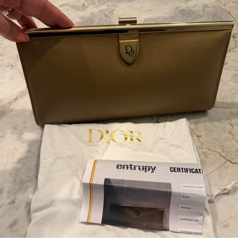 Christian Dior Tan Leather Clutch - Picture 8 of 8